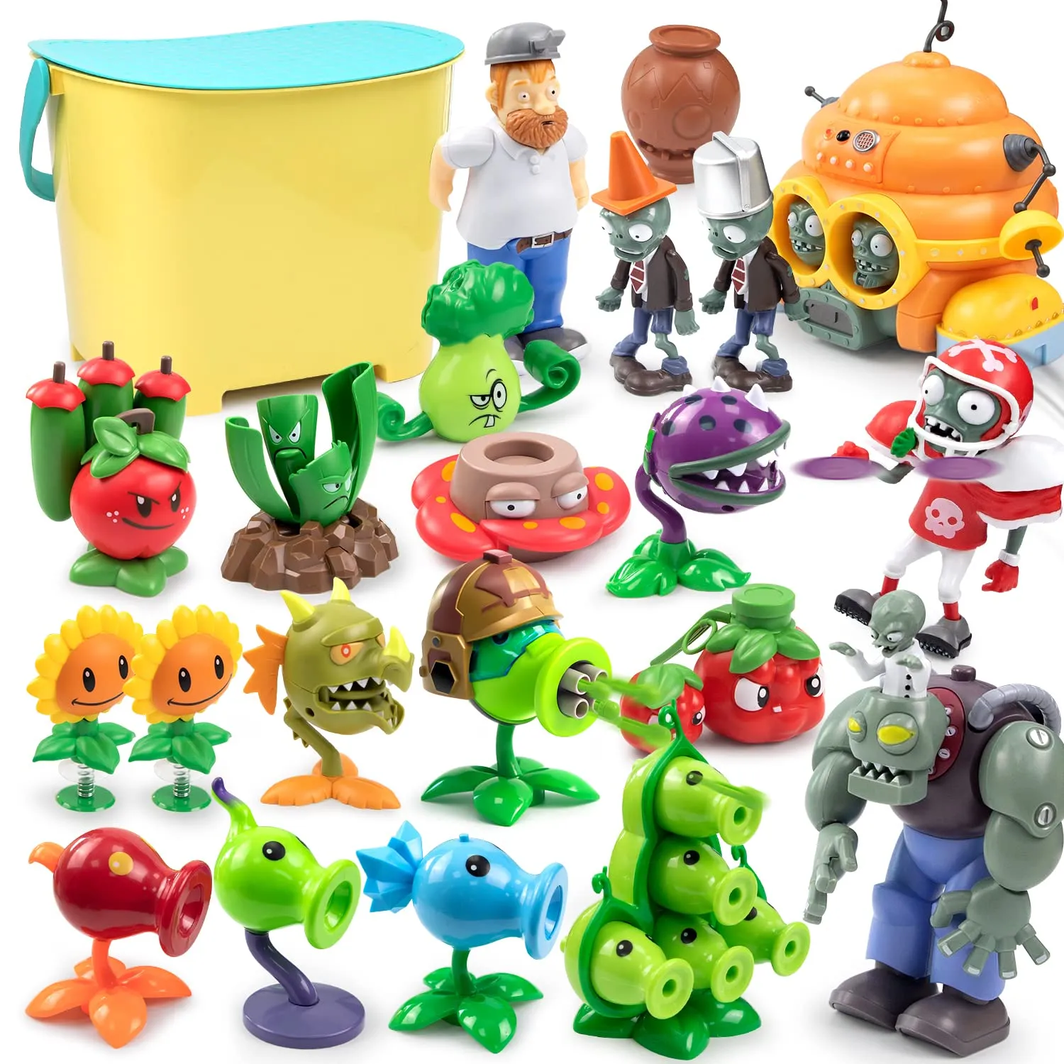 Maikerry Plants and Zombies vs Toys - Juego de 21 cifras de acción de PVZ,  gran regalo para niños y fanáticos, cumpleaños y fiesta, con mapa de campo  de batalla impermeable :