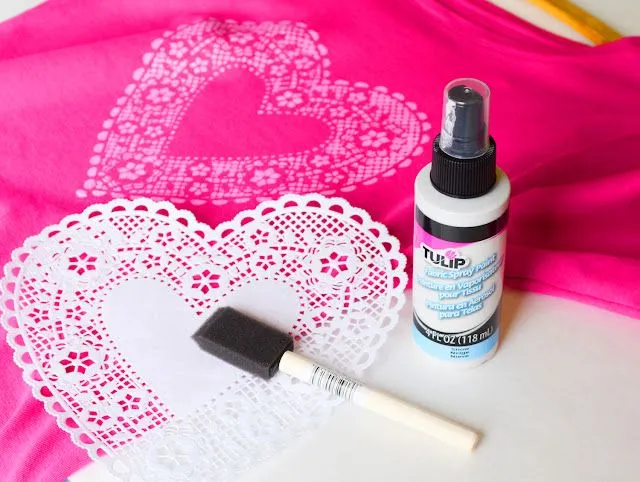 Maize Hutton: Painted Heart Doily T-Shirt DIY