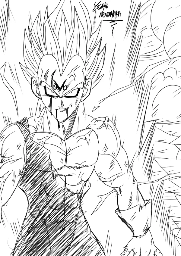 majin vegeta ssj2 dibujo XD by YOSHIONANDAYAPA on DeviantArt