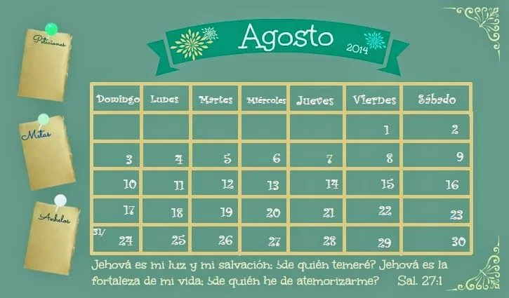 Mami Educadora Personal: Calendario Agosto 2014. Imprimible Gratis.