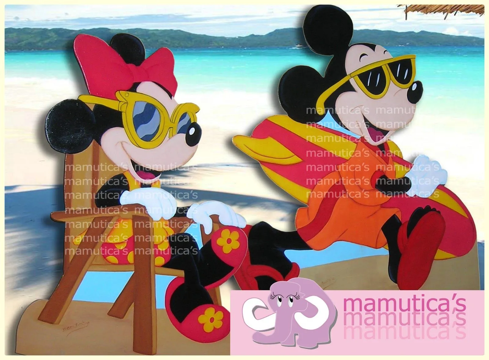 Mamutica's: Mickey y Minnie Mouse en la playa