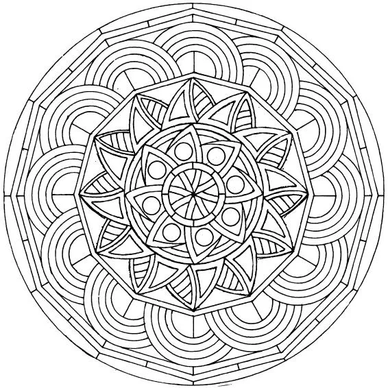 mandala complexe Coloriage