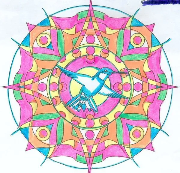 mandala du colibri bleu - domandalas