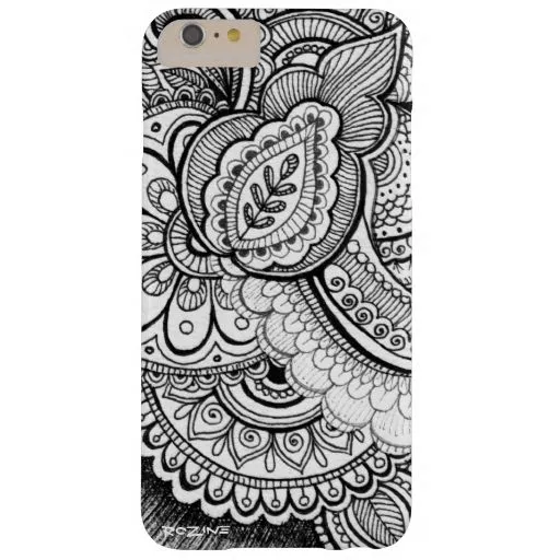Mandala exótica étnica del damasco blanco y negro funda de iPhone ...