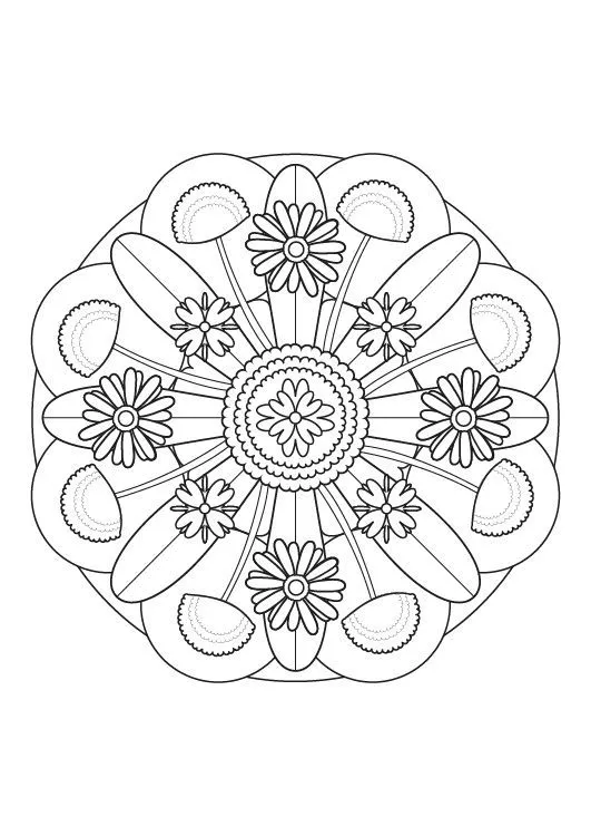 Mandala floral: dibujo para colorear e imprimir