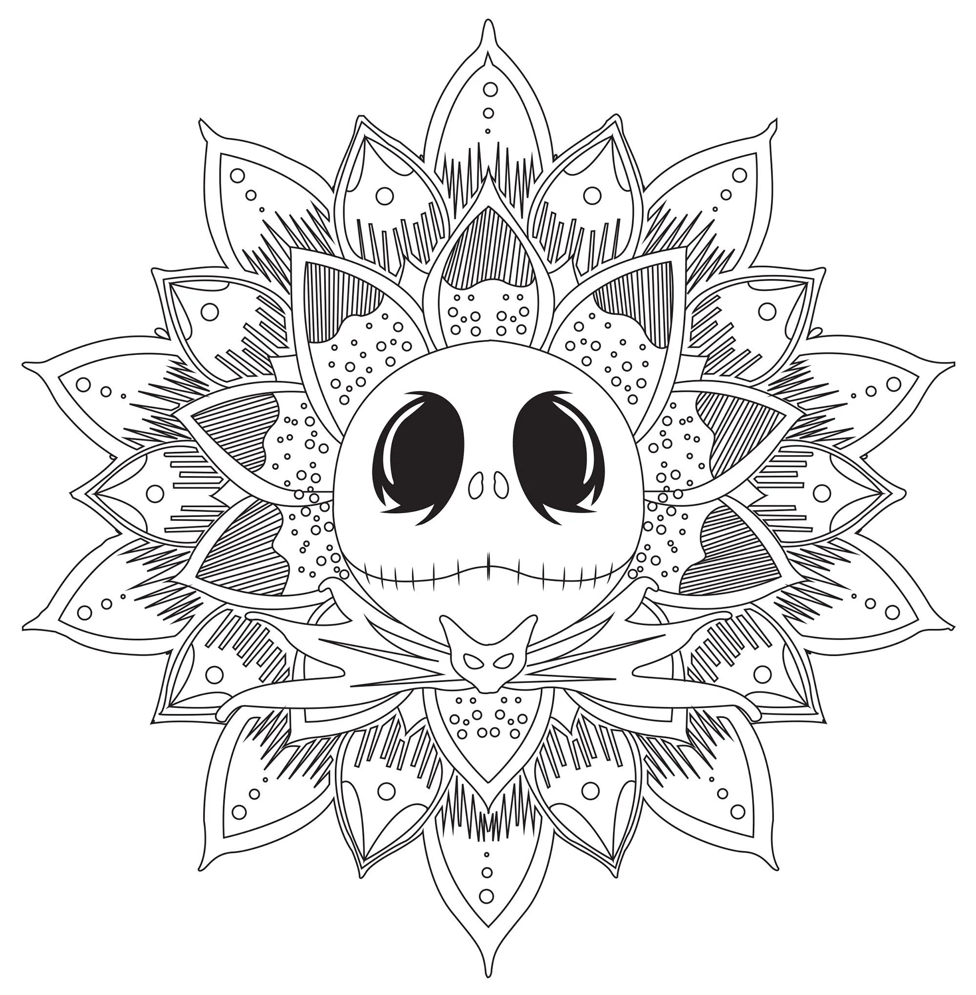 Mandala de Jack Skellington - Mandalas - Colorear para Adultos