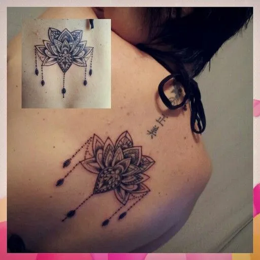 Mandala lotus flower tattoo. Tatuaje de Mandala de flor de loto ...