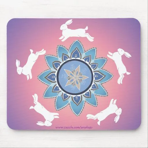 Mandala Mousepad (trullo) del conejo del baile Tapetes De Ratones ...