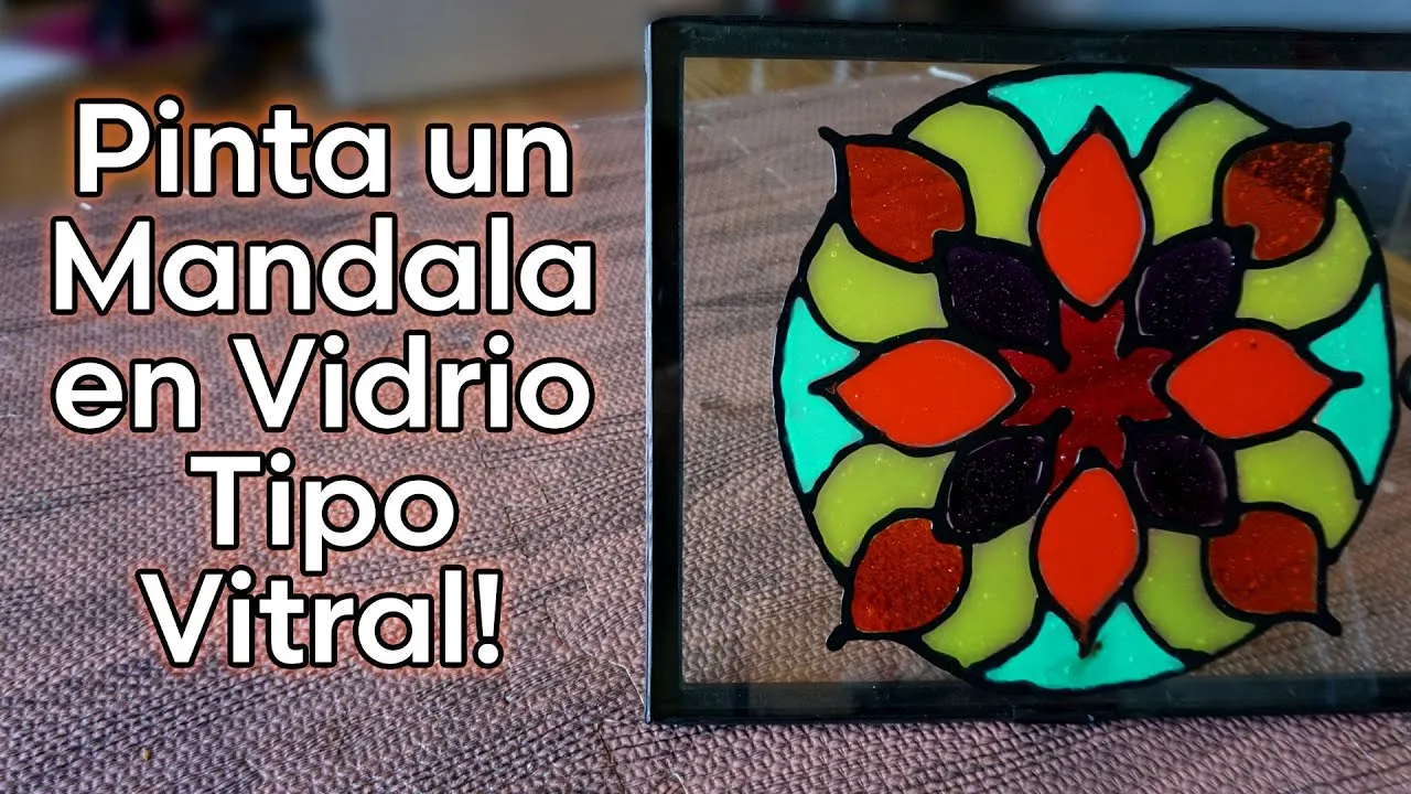 Como Hacer un MANDALA PINTÁNDOLO EN VIDRIO TIPO VITRAL 