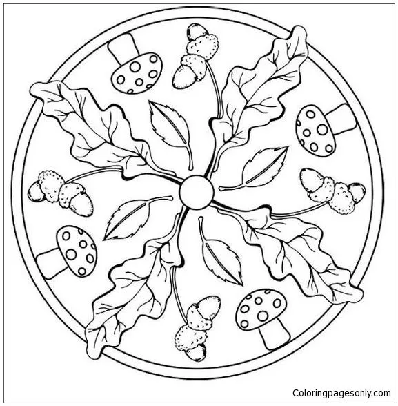 Mandala Tardor Coloring Pages - Mandala Coloring Pages - Páginas para  colorear para niños y adultos