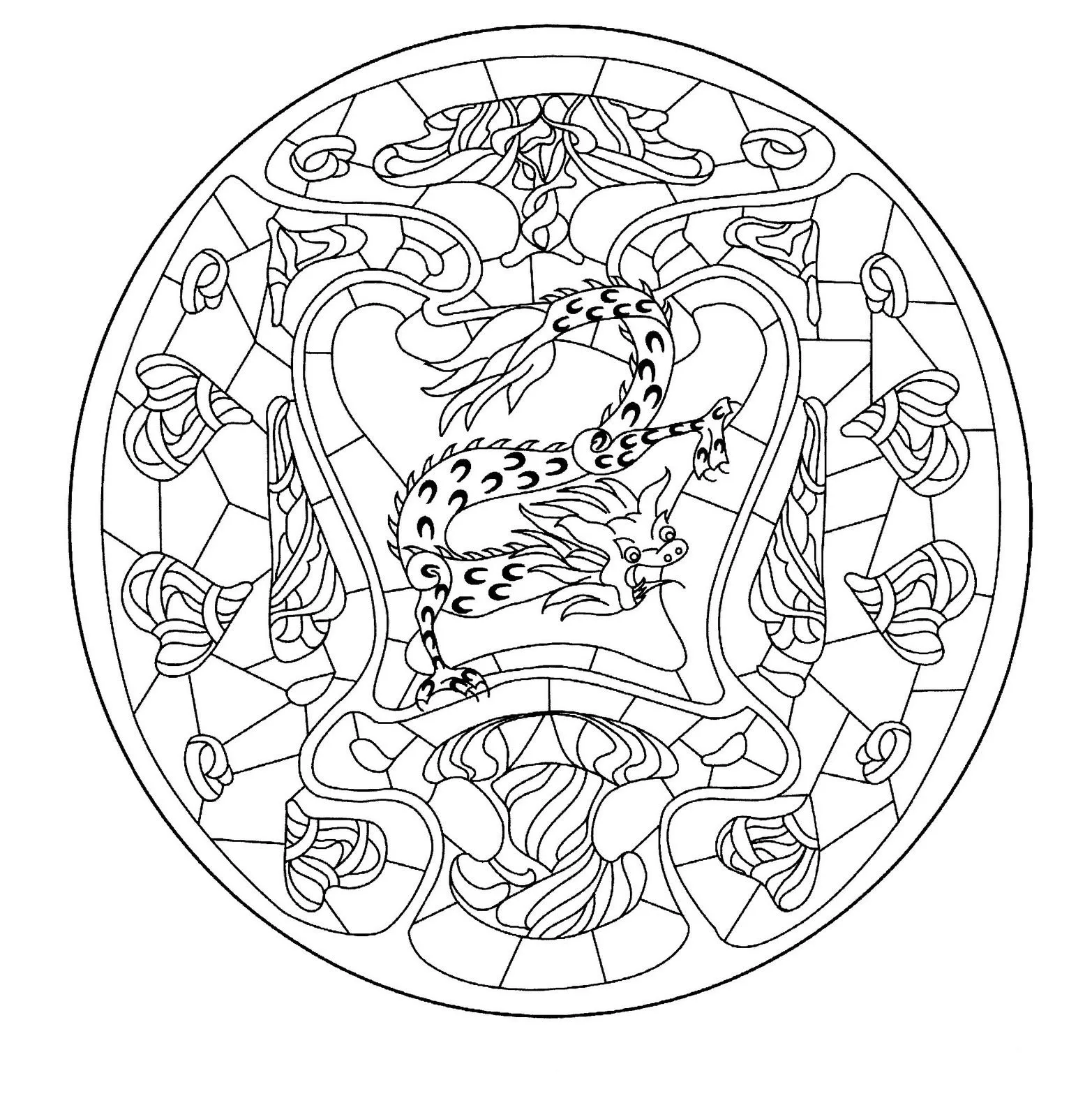 MANDALAS PARA COLOREAR: MANDALAS DE DRAGONES