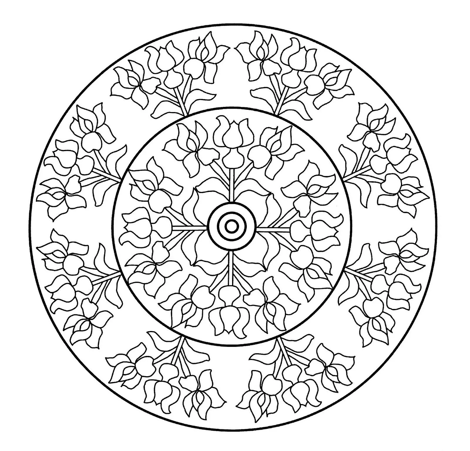 MANDALAS PARA COLOREAR: MANDALAS DE FLORES