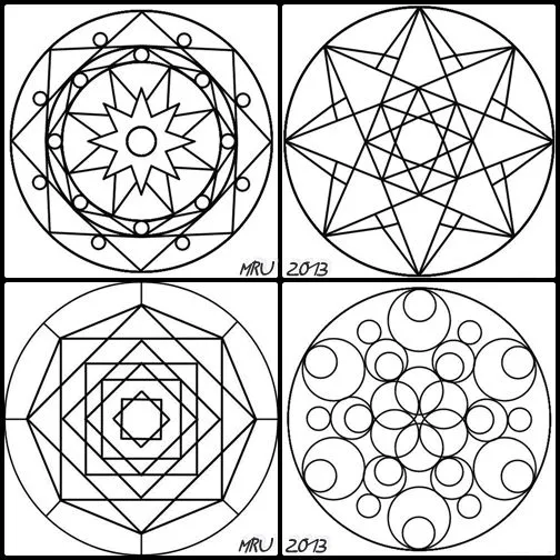 MANDALAS en FAMILIA, para pintar tod@s junt@s.: 4 MANDALAS fáciles ...