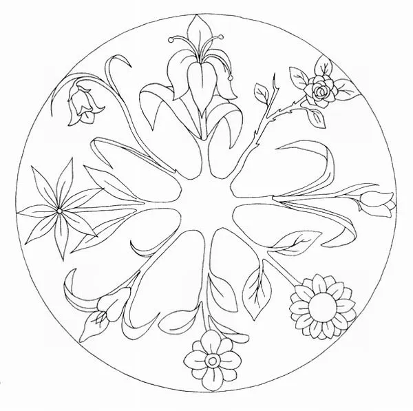 Mandalas de flores para colorear - Imagui