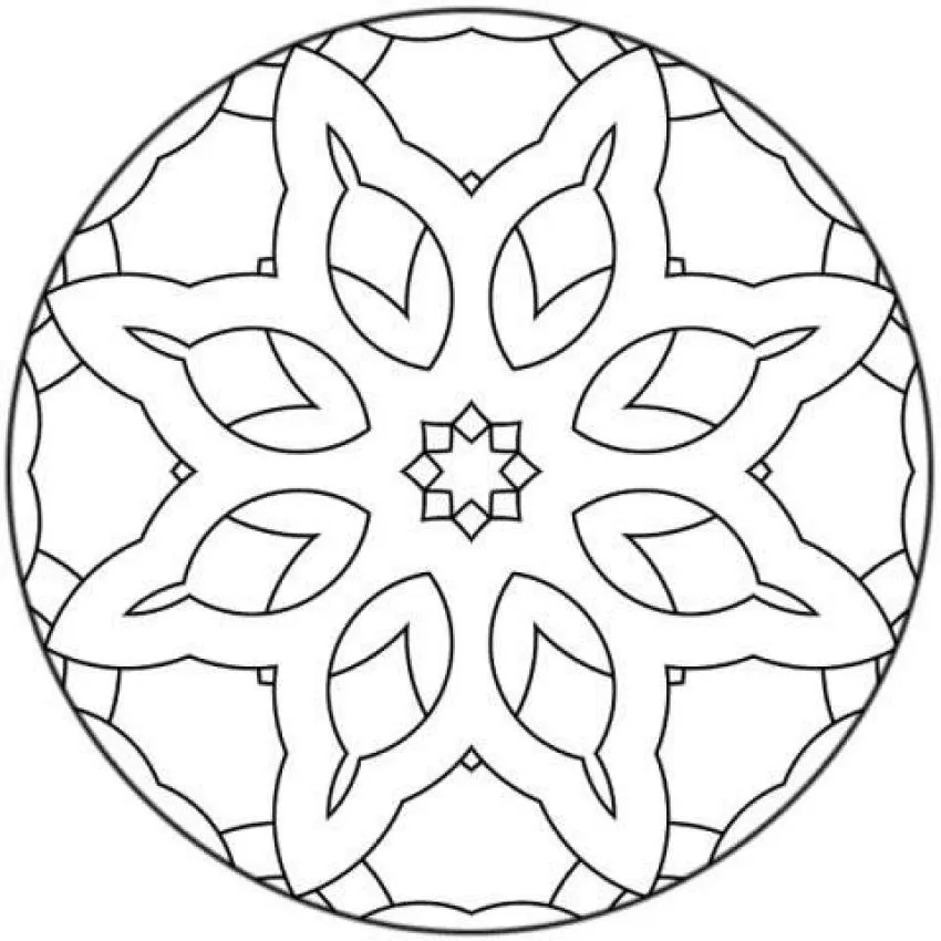 MANDALAS DE FLORES para colorear - Mandala Flores y estrellas