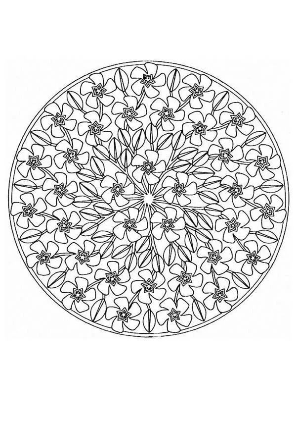 MANDALAS DE FLORES para colorear - Mandala Flores de primavera