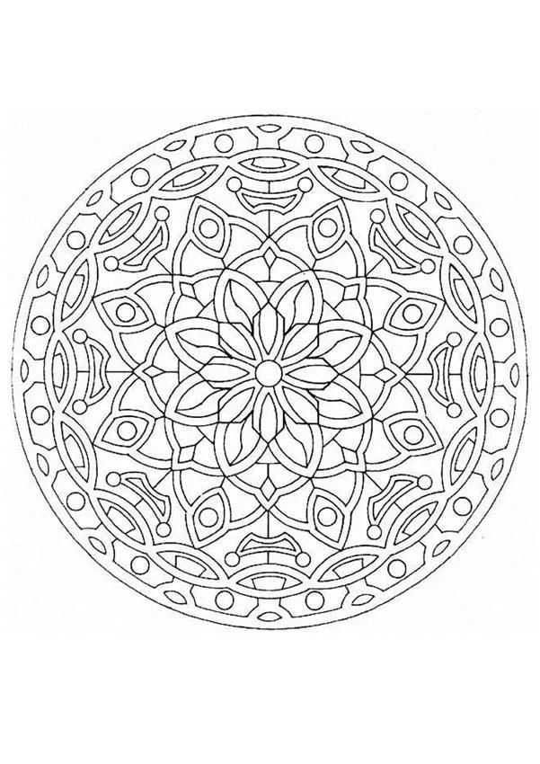 MANDALAS DE FLORES para colorear - Mandala Hermosa flor