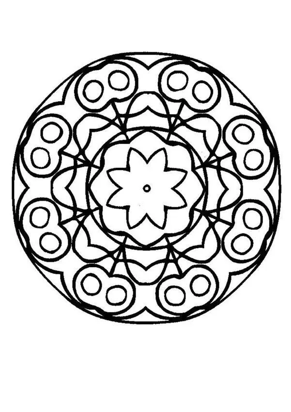 MANDALAS DE FLORES para colorear - Mandala Ramo de flores