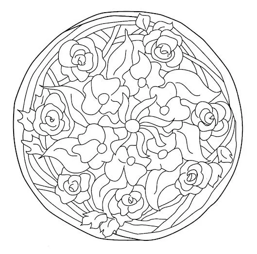 Mandalas de flores y hojas para pintar | Mandalas Para Pintar