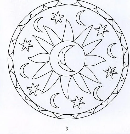 Fichas Infantiles: Mandalas de Sol y Luna