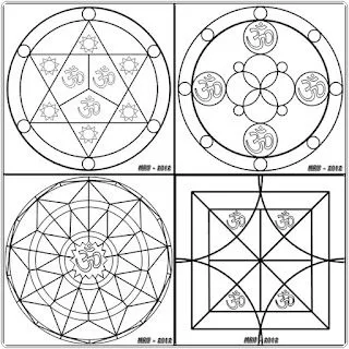 Mandalas - MRU - : CUATRO MANDALAS para COLOREAR, SIMBOLO OM