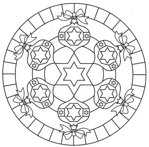 MANDALAS DE NAVIDAD PARA COLOREAR. ADORNOS DE NAVIDAD