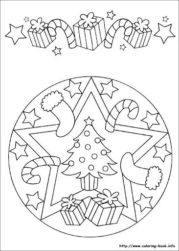 MANDALAS DE NAVIDAD PARA COLOREAR. ADORNOS DE NAVIDAD