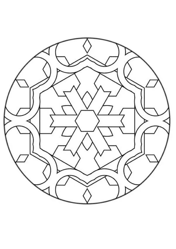 MANDALAS para niños para colorear - Mandala Adorno geométrico