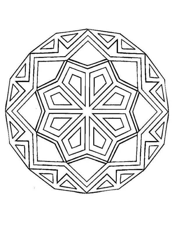 MANDALAS para niños para colorear - Mandala Adorno geométrico