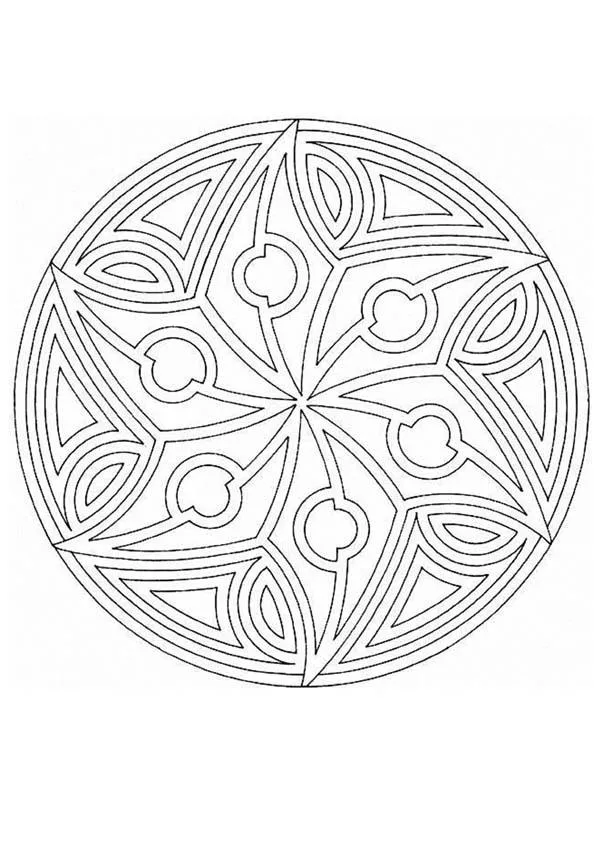 MANDALAS para niños para colorear - Mandala cuadrícula