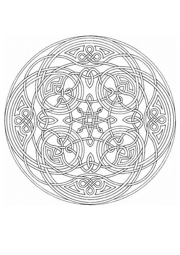 MANDALAS para niños para colorear - Mandala cuadrícula