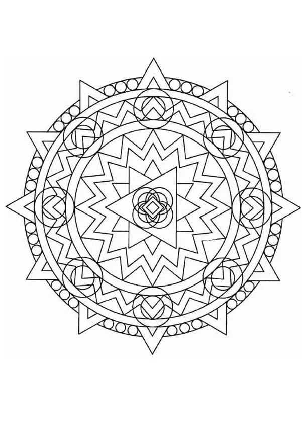 MANDALAS para niños para colorear - Mandala Formas geométricas