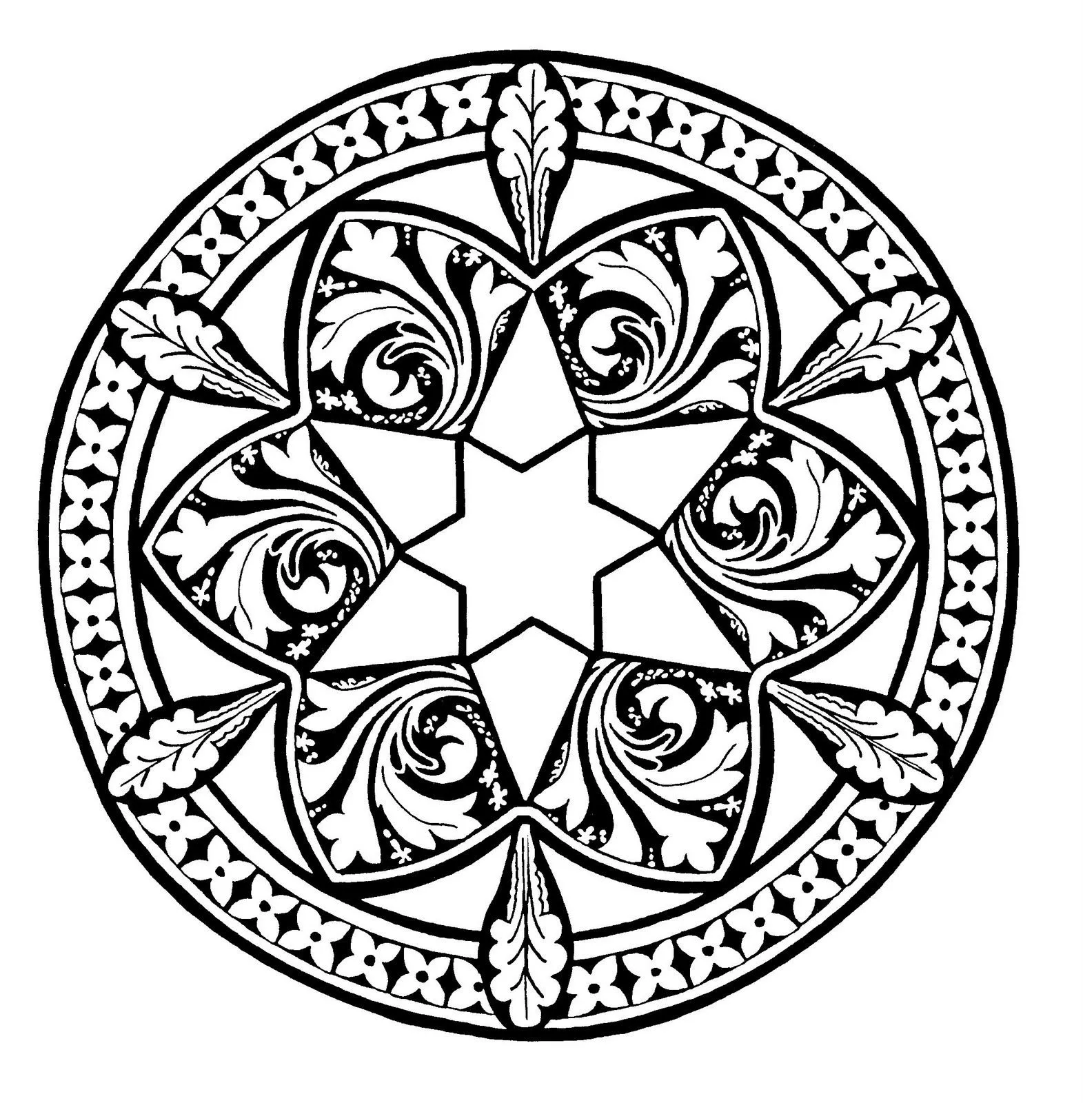 Mandalas Para Pintar: Estrella de Estrasburgo