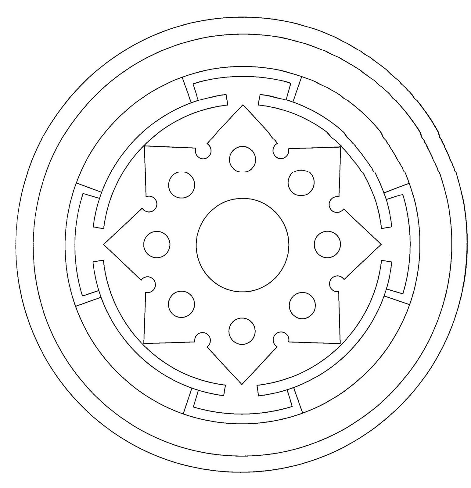 Mandalas Para Pintar: Estrella dentro del laberinto