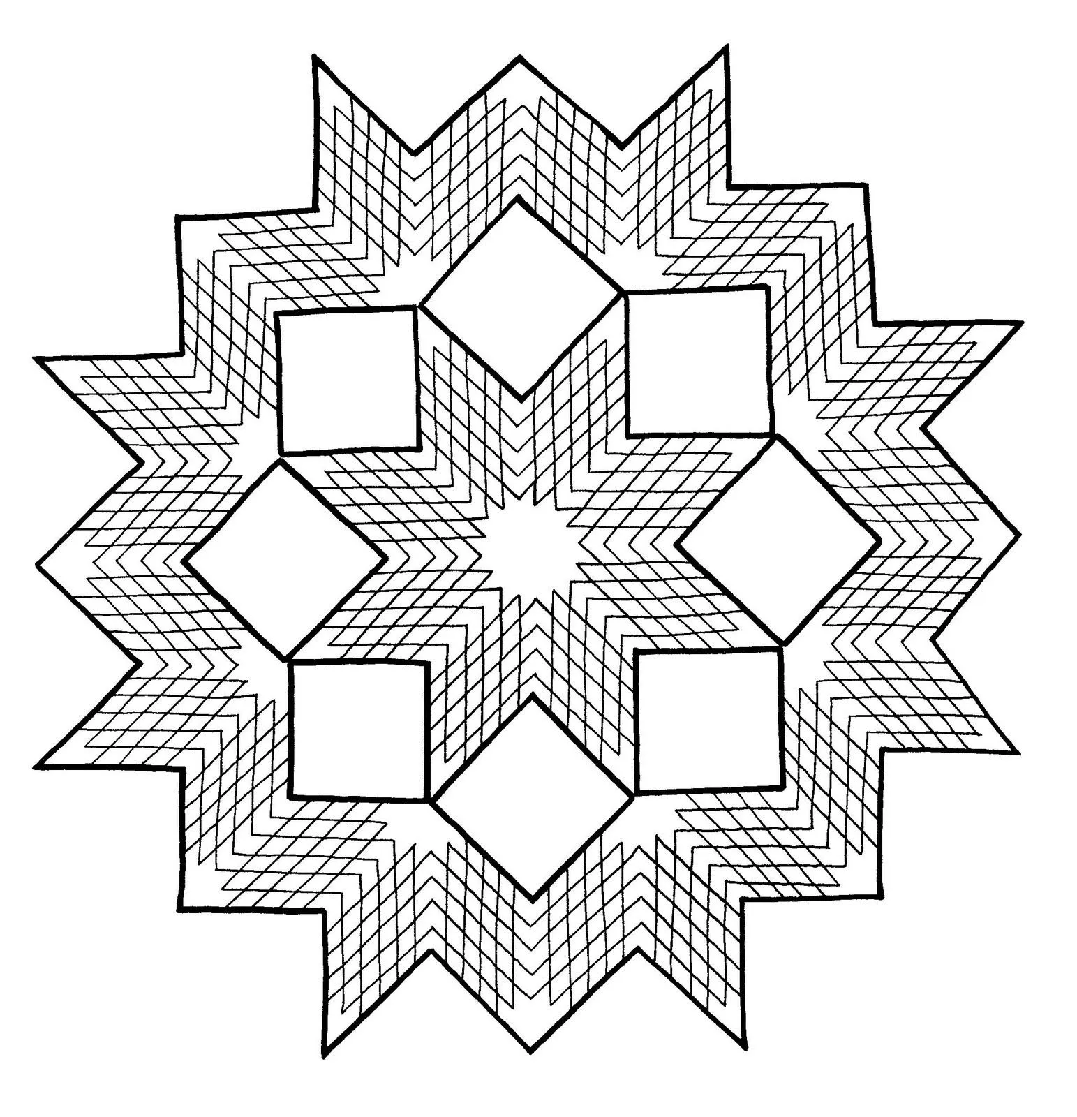 Mandalas Para Pintar: Estrella de prismas