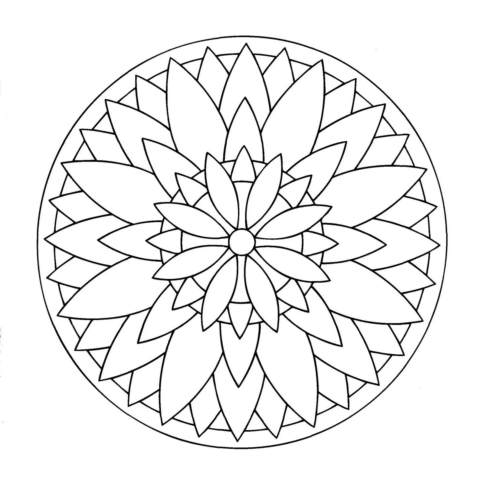 Mandalas Para Pintar: La gran flor, ejemplo de Mandala pintado