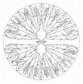 Mandalas Para Pintar: pavo real II