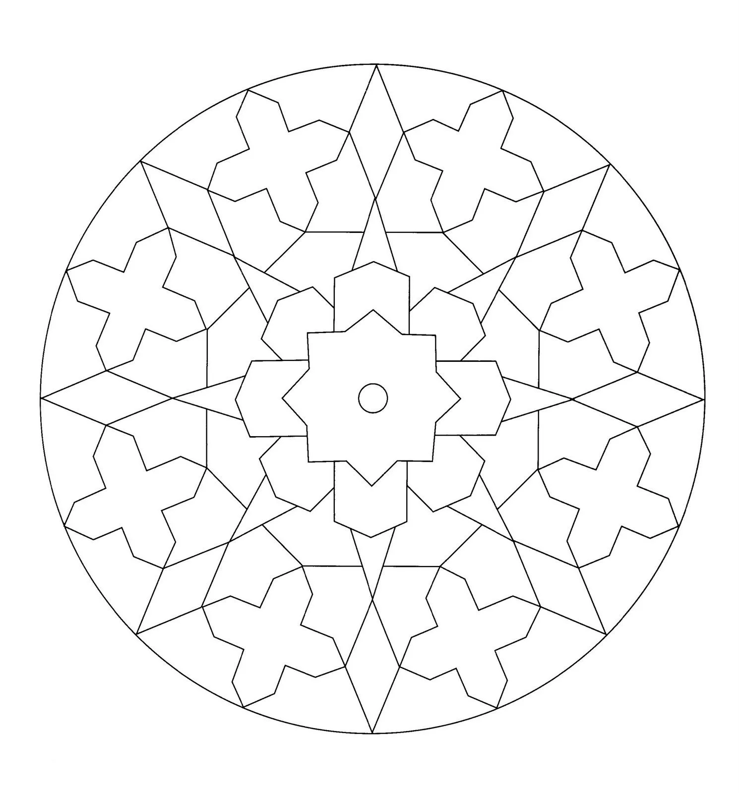 Mandalas Para Pintar: Laberinto geométrico