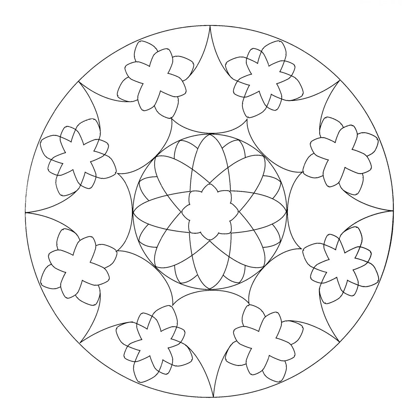 Mandalas Para Pintar: Mandala de flores