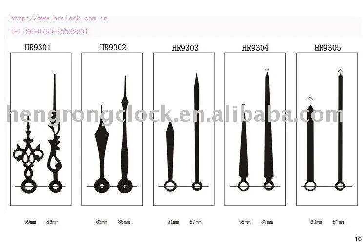 Manecillas del reloj de-10-Piezas Reloj-Identificación del producto: