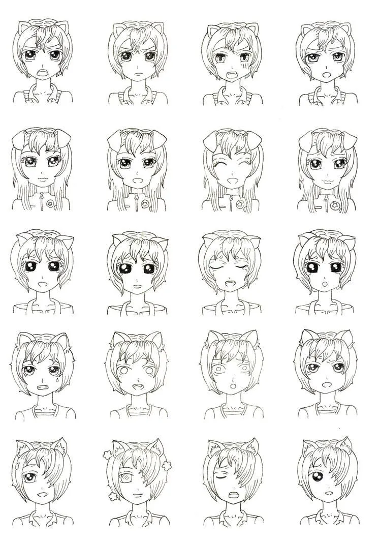 manga expressions 2 by darkmoon-13 on DeviantArt