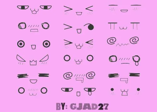 Manga face expression brush set by GJAD27 on DeviantArt