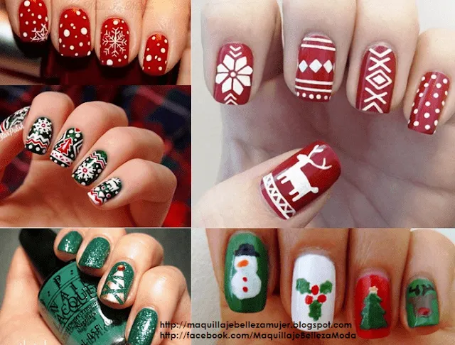 Cómo hacer una Manicure para Navidad Navideño? : Maquillaje ...