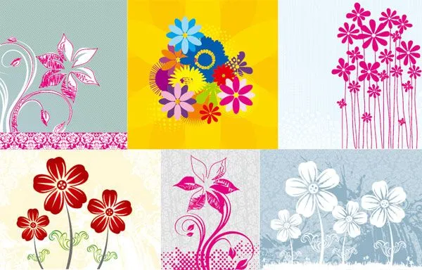 Dibujos de flores vectoriales - Imagui