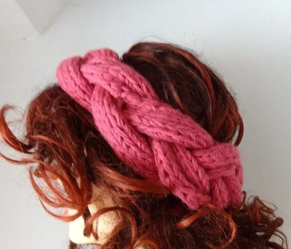 Hecho a mano punto Cable venda trenza diadema de punto por Ifonka