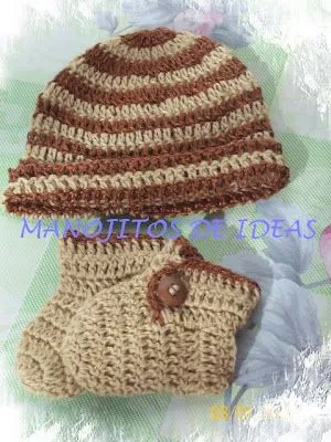 MANOJITOS DE IDEAS: GORRO Y ZAPATITOS PARA BEBE