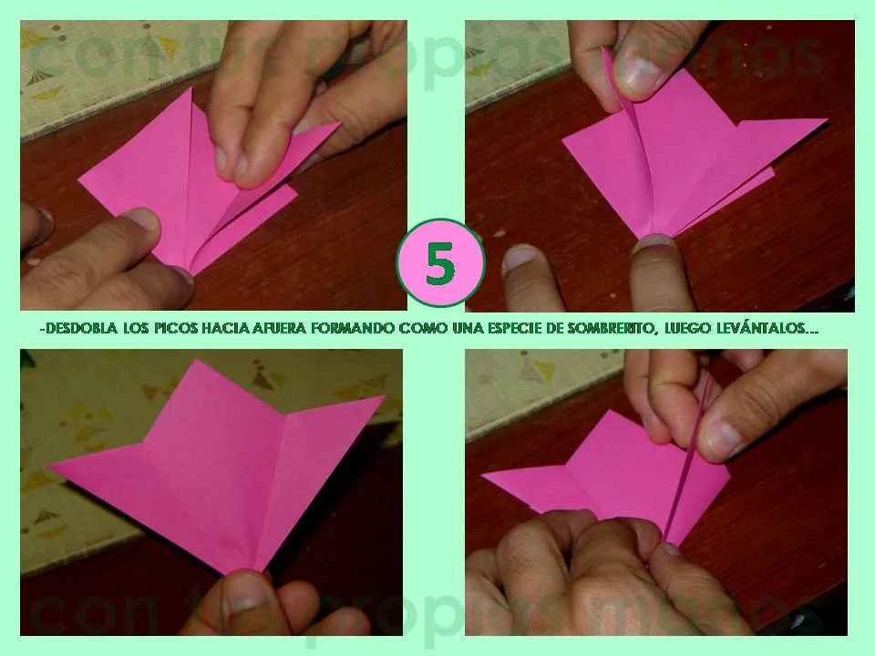 Con Tus Propias Manos: COMO HACER UNA FLOR "5 PETALOS"(KUSUDAMA ...