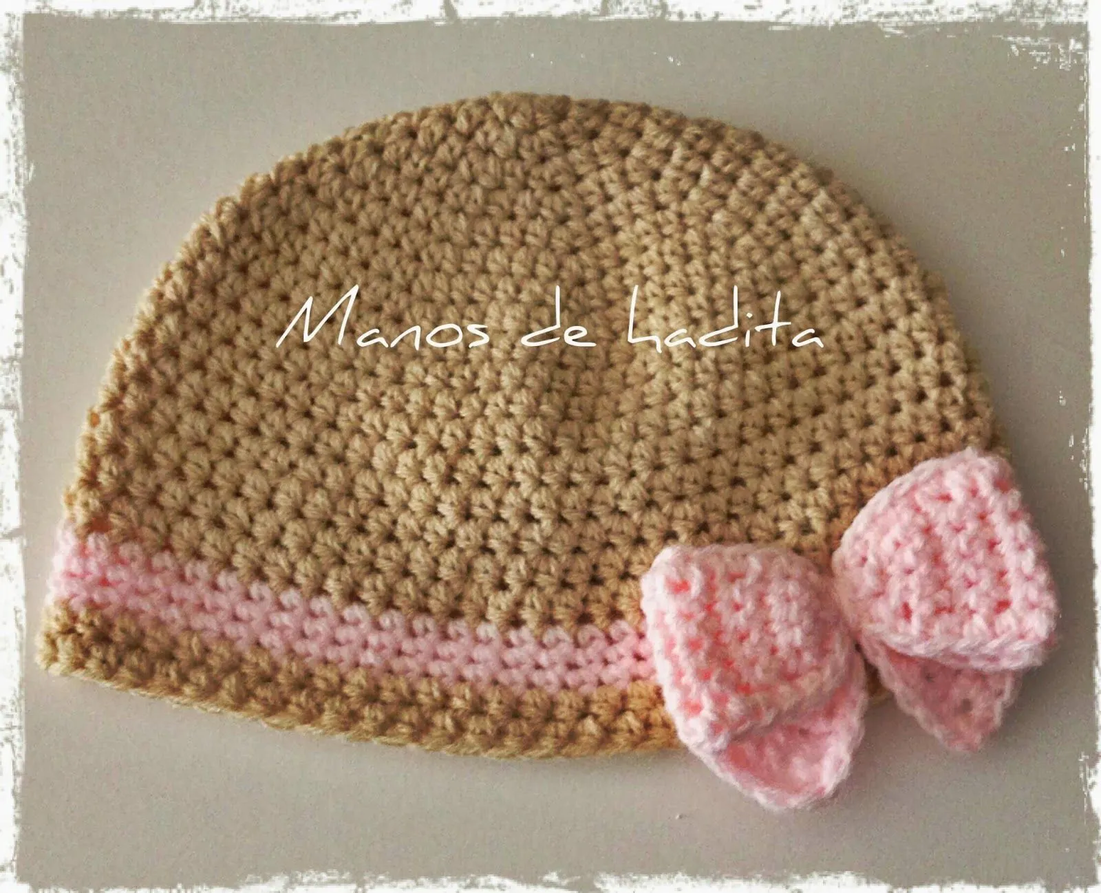 Manos de hadita: Gorro lazo multicolor bebé a crochet