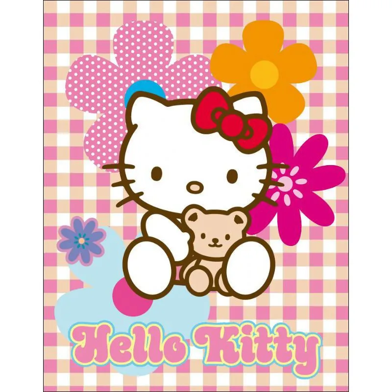 Manta polar flores Hello Kitty - OcioStock