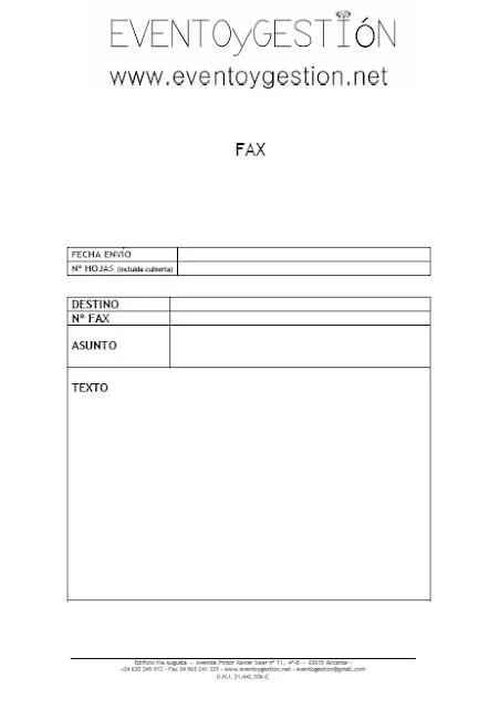 El Manual de Estilo Empresarial: ANEXO 43. MODELO DE FAX.